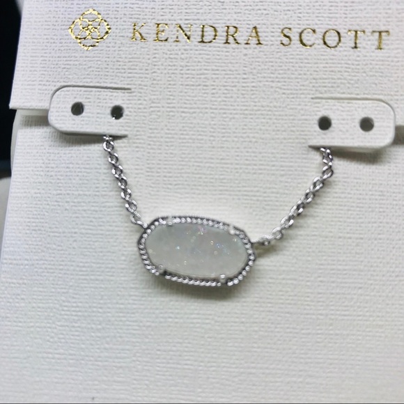 Kendra Scott Jewelry - KendraScott Elisa WhiteDrusy silver tone necklace
